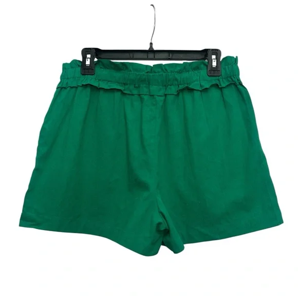 Korye Kelly Green Tie Waist Pull On Shorts Size Large Casual Coastal NWT - Picture 2 of 5